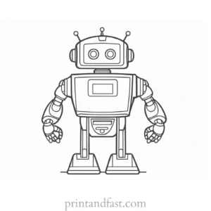 cartoon robot coloring page