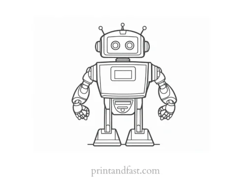 cartoon robot coloring page