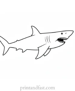 cartoon shark coloring page