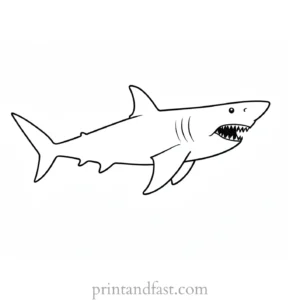 cartoon shark coloring page