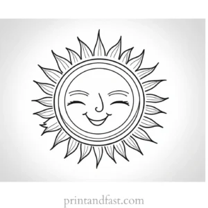 cartoon sun coloring page