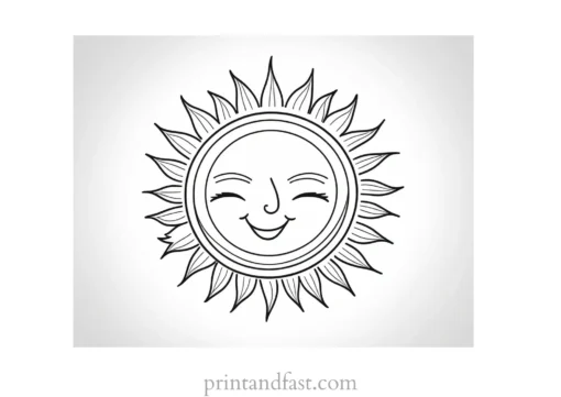 cartoon sun coloring page