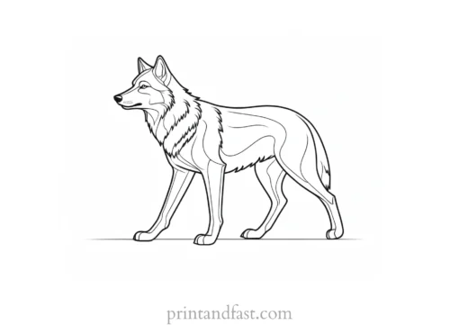 cartoon wolf coloring page