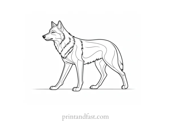 cartoon wolf coloring page