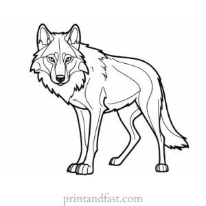 cartoon wolf coloring sheet