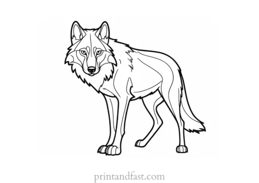 cartoon wolf coloring sheet