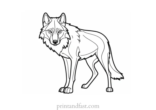 cartoon wolf coloring sheet