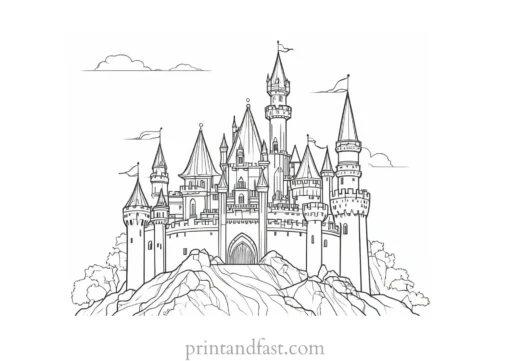 castle coloring page detailed