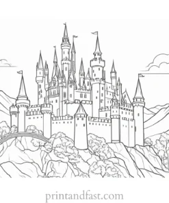 castle coloring page for adults