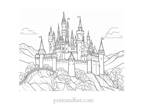 castle coloring page for adults