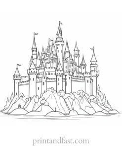 castle coloring page for art lovers