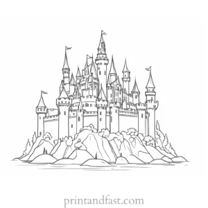 castle coloring page for art lovers