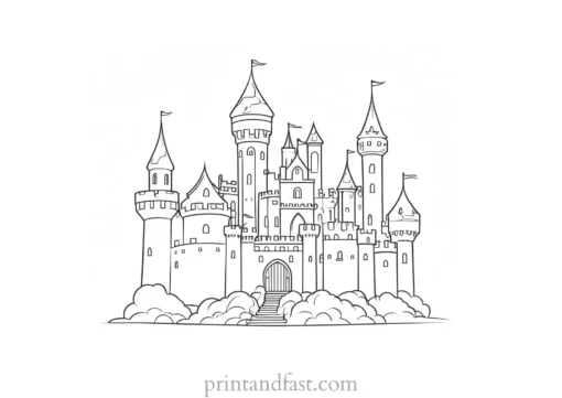 castle coloring page for children