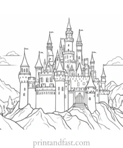 castle coloring page for creativity