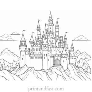 castle coloring page for creativity