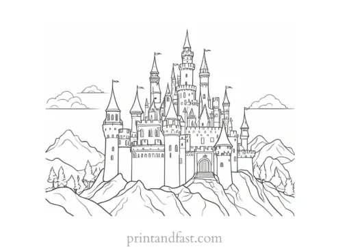 castle coloring page for creativity