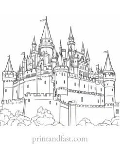 castle coloring page for history buffs