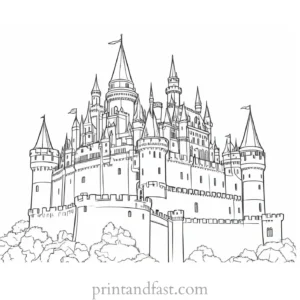 castle coloring page for history buffs