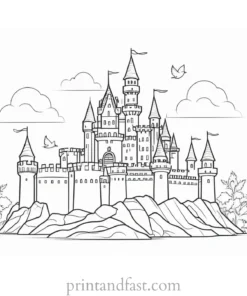 castle coloring page for mindfulness