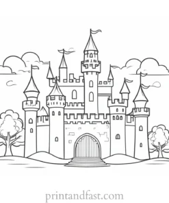 castle coloring page for preschoolers