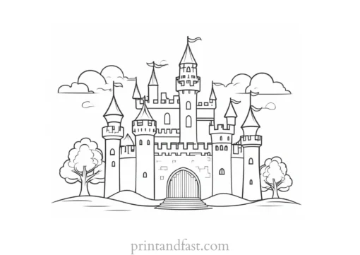 castle coloring page for preschoolers