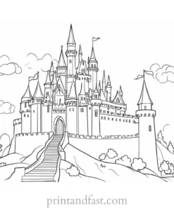 castle coloring page for relaxation