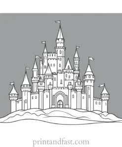 castle coloring page for students