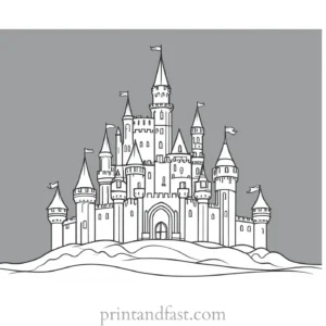 castle coloring page for students