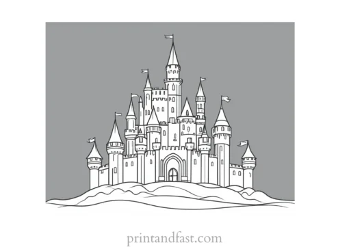 castle coloring page for students