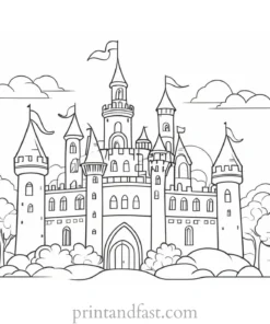 castle coloring page for teachers