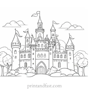 castle coloring page for teachers