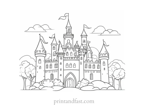 castle coloring page for teachers