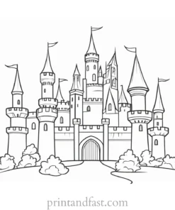 castle coloring page for toddlers