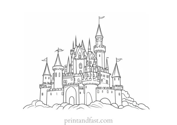 castle coloring page free