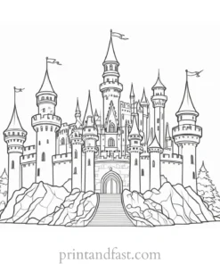 castle coloring page intricate