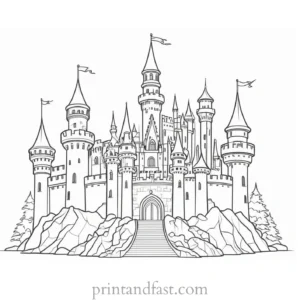 castle coloring page intricate