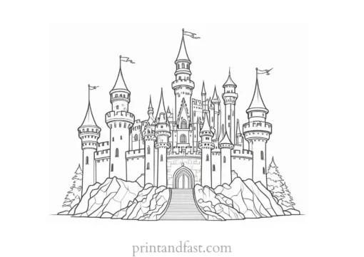 castle coloring page intricate