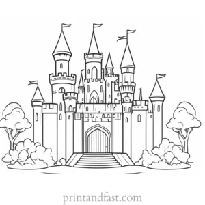 castle coloring page online