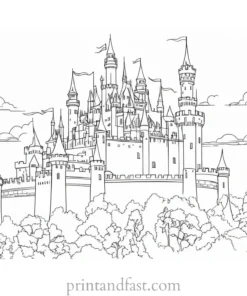 castle coloring page printable