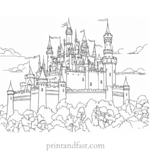 castle coloring page printable