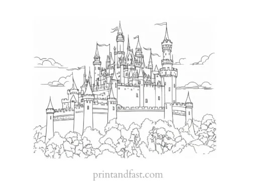 castle coloring page printable