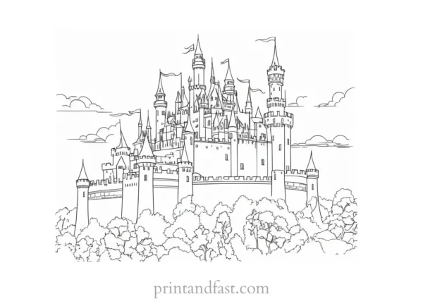 castle coloring page printable