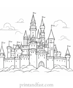 castle coloring page simple