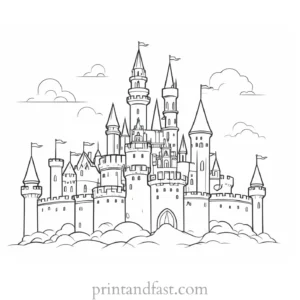 castle coloring page simple