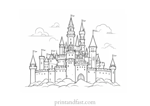 castle coloring page simple