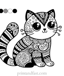 cat coloring page design