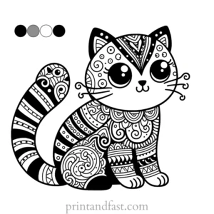 cat coloring page design