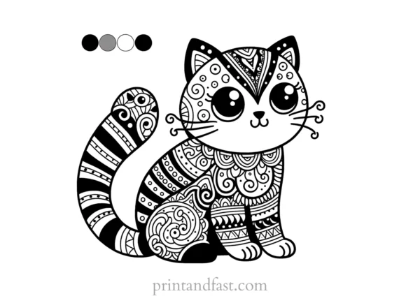 cat coloring page design