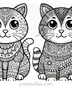 cat coloring page for adults