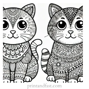 cat coloring page for adults